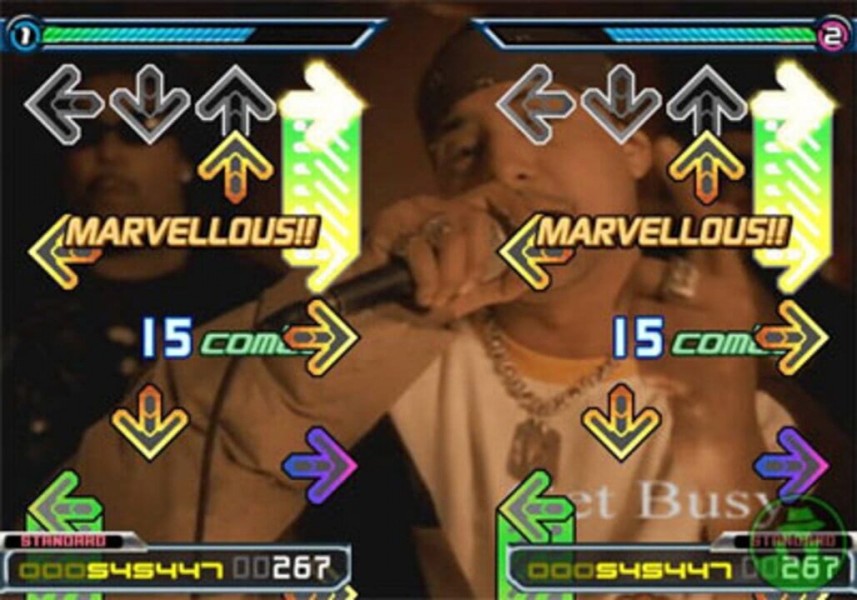Dance Dance Revolution Extreme 2 disc for the PlayStation 2 featuring rhythm dance gameplay with music tracks step based challenges and multiplayer modes using a dance pad controller gameplay