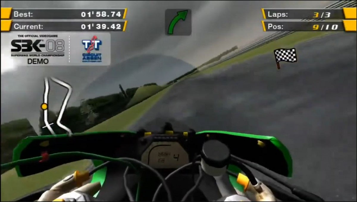 SBK: Superbike World Championship for Xbox 360 (X360) at Gamers INC, featuring authentic motorcycle racing action with licensed superbikes and tracks, realistic handling tuned for simulation-style play, and competitive season and quick-race modes that let you chase the podium in high-speed two‑wheel battles gameplay screenshot
