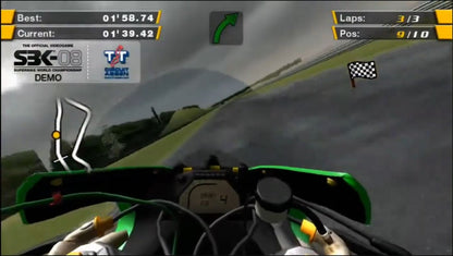 SBK: Superbike World Championship for Xbox 360 (X360) at Gamers INC, featuring authentic motorcycle racing action with licensed superbikes and tracks, realistic handling tuned for simulation-style play, and competitive season and quick-race modes that let you chase the podium in high-speed two‑wheel battles gameplay screenshot