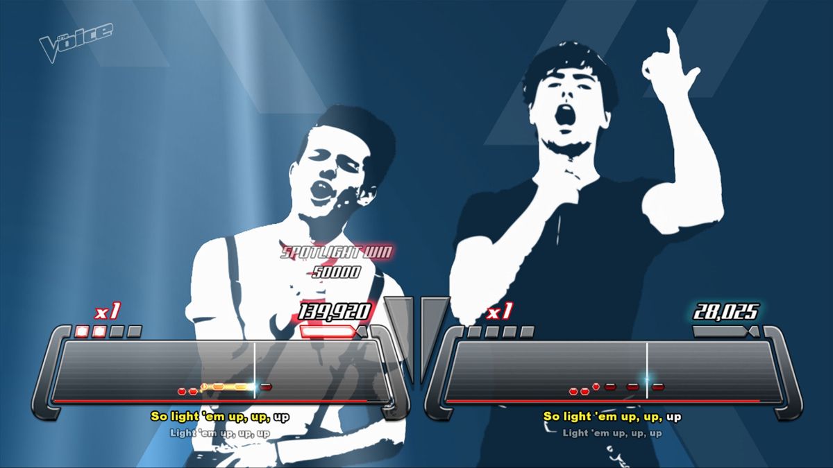 The Voice: I Want You gameplay for Nintendo Wii (Wii) featuring karaoke party gameplay with motion‑controlled singing, hit songs from the TV show, and competitive performances