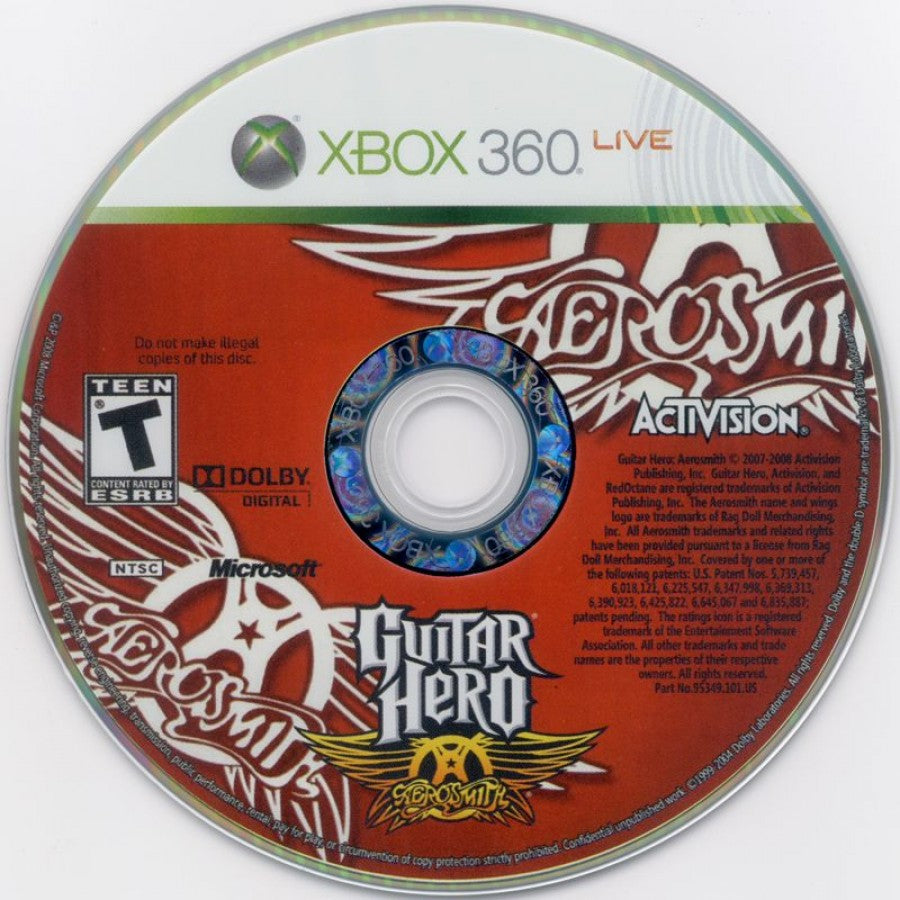 Guitar Hero: Aerosmith disc for Xbox 360 (X360) music rhythm video game