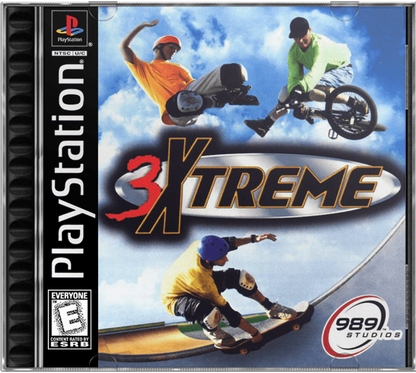 3Xtreme PlayStation 1 extreme sports racing video game inline skating biking skateboarding street luge stunts time trials competition modes cover art