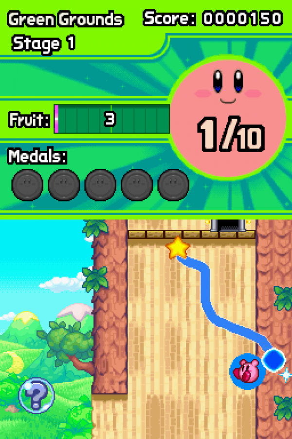 Kirby Mass Attack for Nintendo DS action platformer puzzle game featuring multiple Kirby characters touch screen controls colorful levels and creative gameplay mechanics gameplay