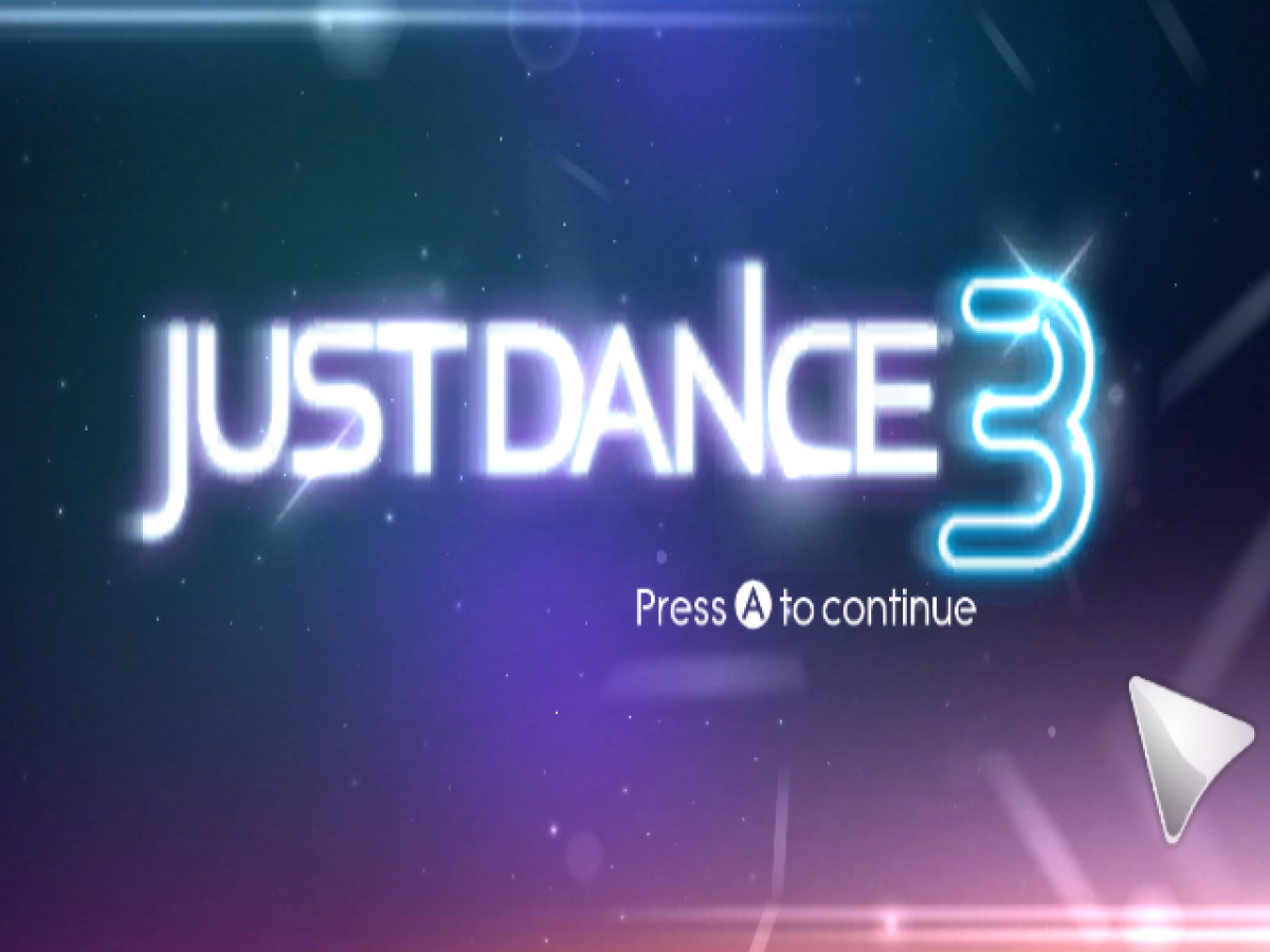 Just Dance 3 Target Edition retro Nintendo Wii video game featuring dance party gameplay, hit music tracks, multiplayer family fun and classic Wii entertainment - title screen