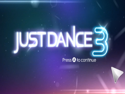 Just Dance 3 Target Edition retro Nintendo Wii video game featuring dance party gameplay, hit music tracks, multiplayer family fun and classic Wii entertainment - title screen