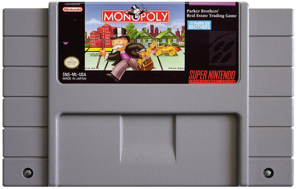 Monopoly cartridge for Super Nintendo Entertainment System SNES retro video game