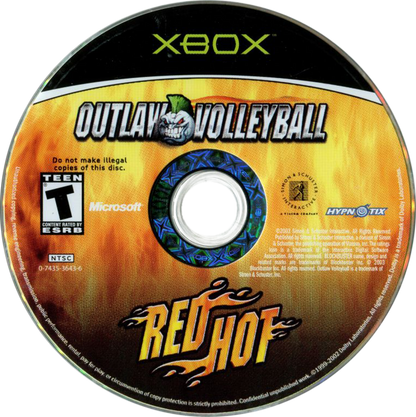 Outlaw Volleyball Red Hot Xbox game featuring edgy arcade-style sports gameplay, fast-paced volleyball action, and over-the-top presentation disk