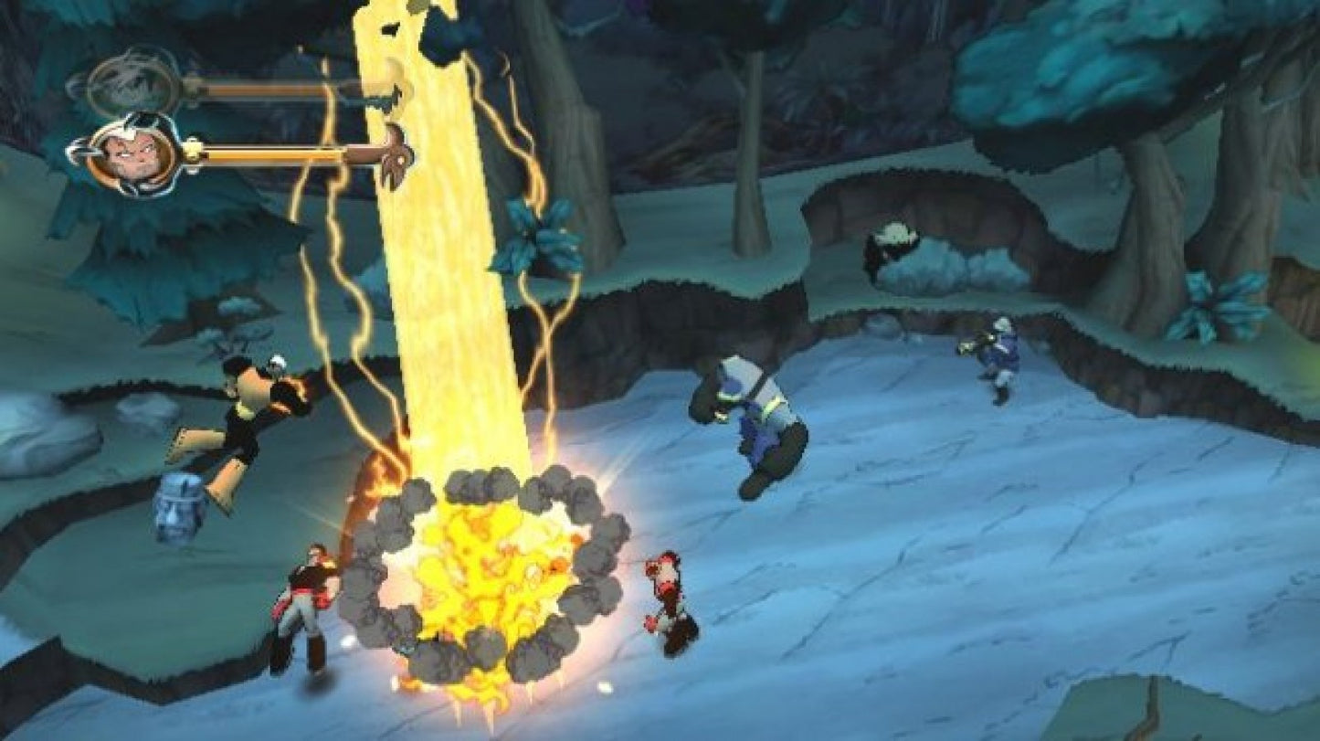 The Secret Saturdays: Beasts of the 5th Sun gameplay for Nintendo Wii (Wii) featuring action‑adventure gameplay with cryptid creatures, motion‑controlled combat, and missions inspired by the animated TV series.