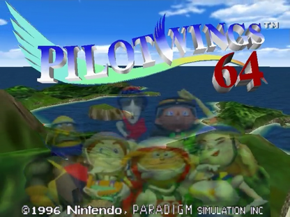 Pilotwings 64 title screen for Nintendo 64 (N64) video game