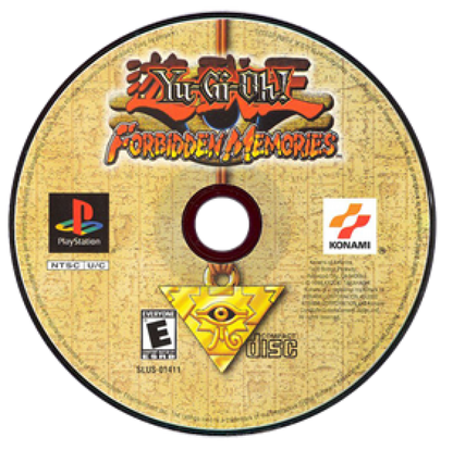 Yu-Gi-Oh! Forbidden Memories disc for PlayStation 1 (PS1) card battle video game