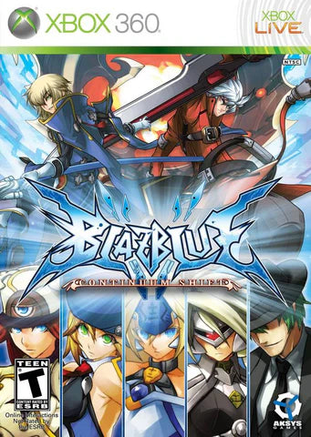 BlazBlue: Continuum Shift cover art for Xbox 360 (X360) fighting video game