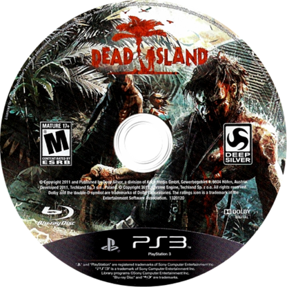 Dead Island disc art for PlayStation 3 (PS3) video game