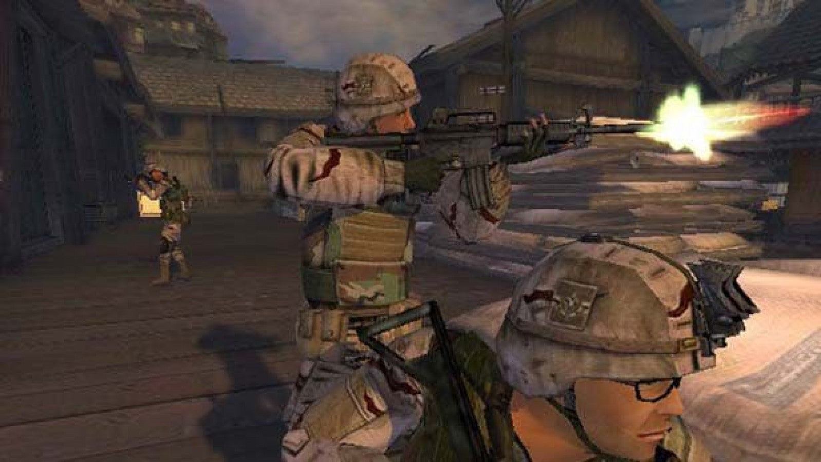Full Spectrum Warrior: Ten Hammers gameplay for PlayStation 2 (PS2) modern military tactical squad-based action video game