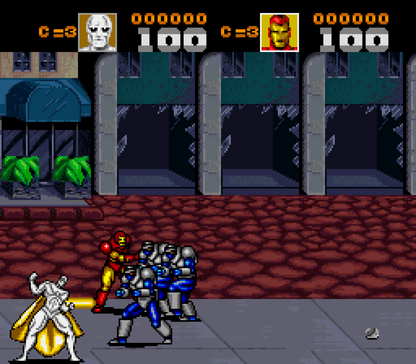 Captain America and the Avengers retro SNES video game Captain America Marvel superhero beat em up action combat cooperative gameplay arcade style adventure console title Super Nintendo release gameplay
