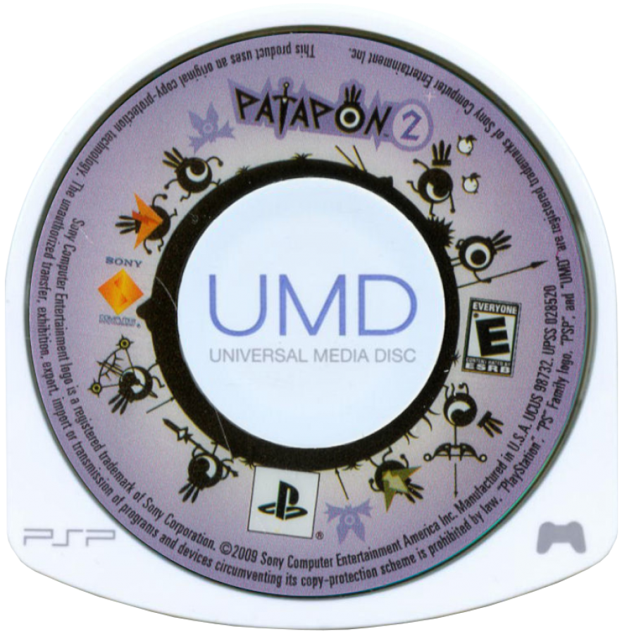 Patapon 2 disc for PlayStation Portable (PSP) rhythm-based action game