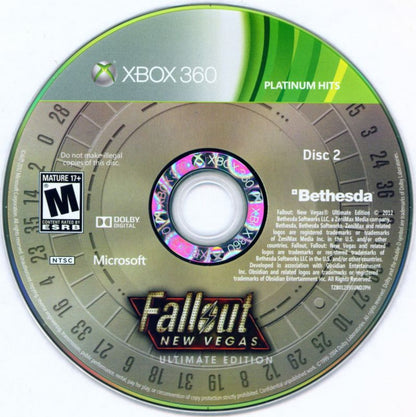 Fallout New Vegas Ultimate Edition Xbox 360/Xbox One post-apocalyptic RPG with faction choices open-world exploration and all included DLC content disc 2
