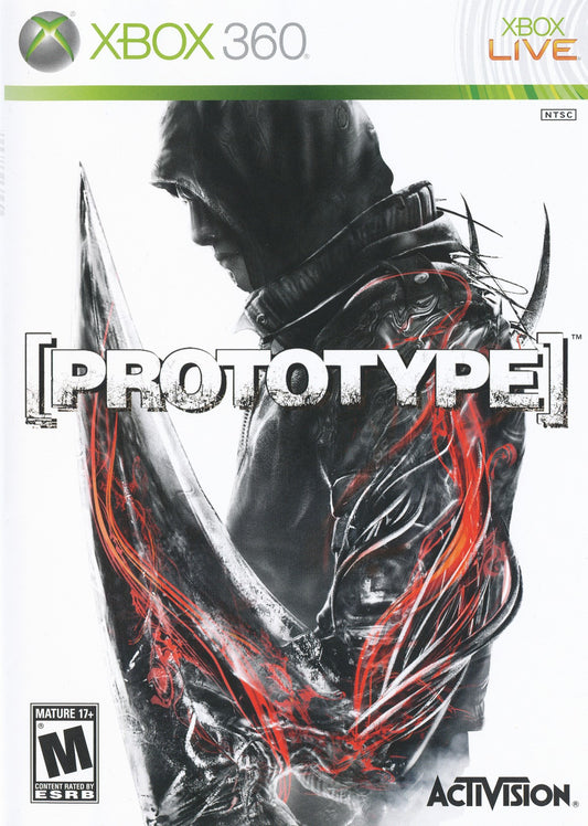 Prototype Xbox 360 open-world action-adventure game with shapeshifting abilities consuming enemies and parkour traversal in a military conspiracy front cover