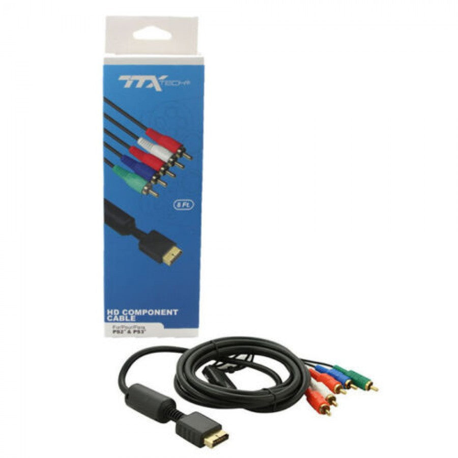 TTX Tech brand HD component cable for PlayStation 3 console providing high-definition video and audio connection to TVs