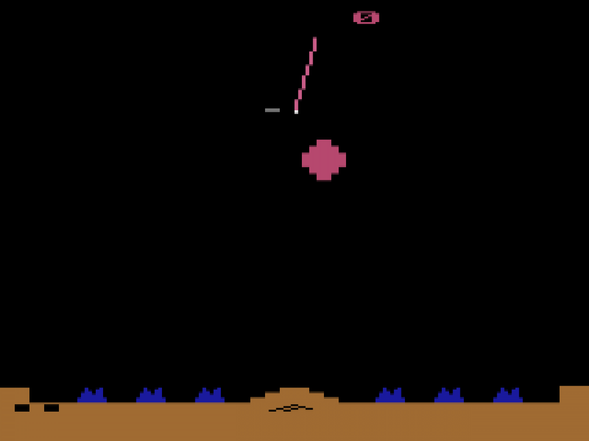 Missile Command gameplay art for Atari 2600 (2600) video game
