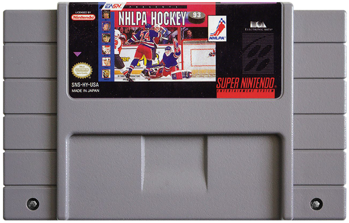 NHLPA Hockey 93 cartridge for Super Nintendo Entertainment System SNES retro video game