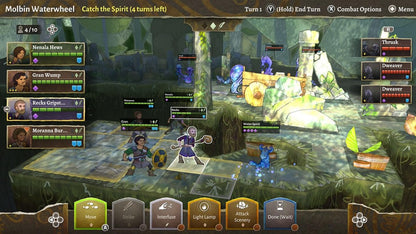 Wildermyth Nintendo Switch inspired design featuring fantasy tactical role playing adventure aesthetic procedurally generated storytelling turn based squad combat evolving heroes rich character development hand illustrated visuals and epic campaign gameplay presentation gameplay