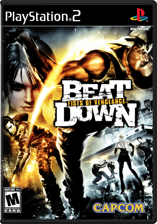 Beat Down: Fists of Vengeance for PlayStation 2 with gritty urban brawler theme cover art