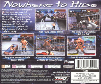 WWF SmackDown! 2: Know Your Role back of case for PlayStation 1 (PS1) wrestling video game