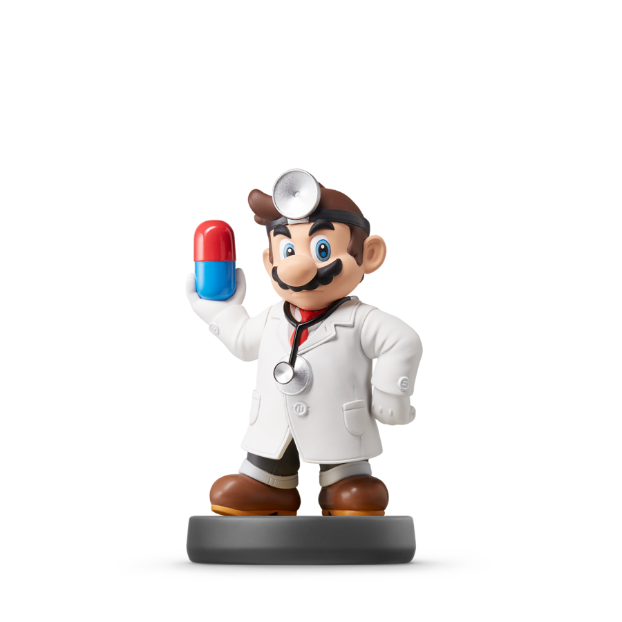 Dr Mario Super Smash Bros series amiibo figure Nintendo NFC collectible loose figure training compatible compatible games Smash Bros functionality