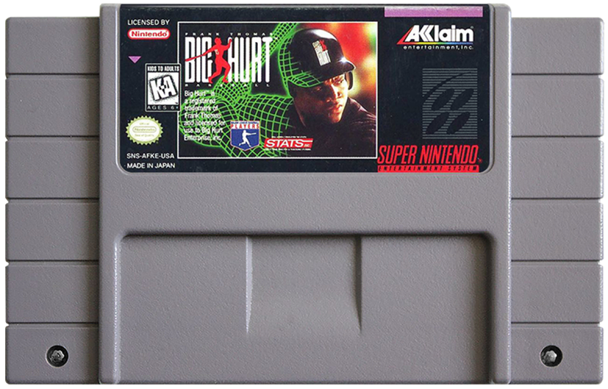 Frank Thomas Big Hurt Baseball cartridge for Super Nintendo Entertainment System SNES retro video game