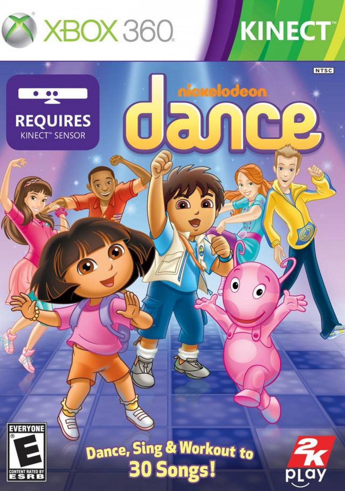 Nickelodeon Dance for Xbox 360 with kid-friendly dance routines featuring popular Nickelodeon characters front cover