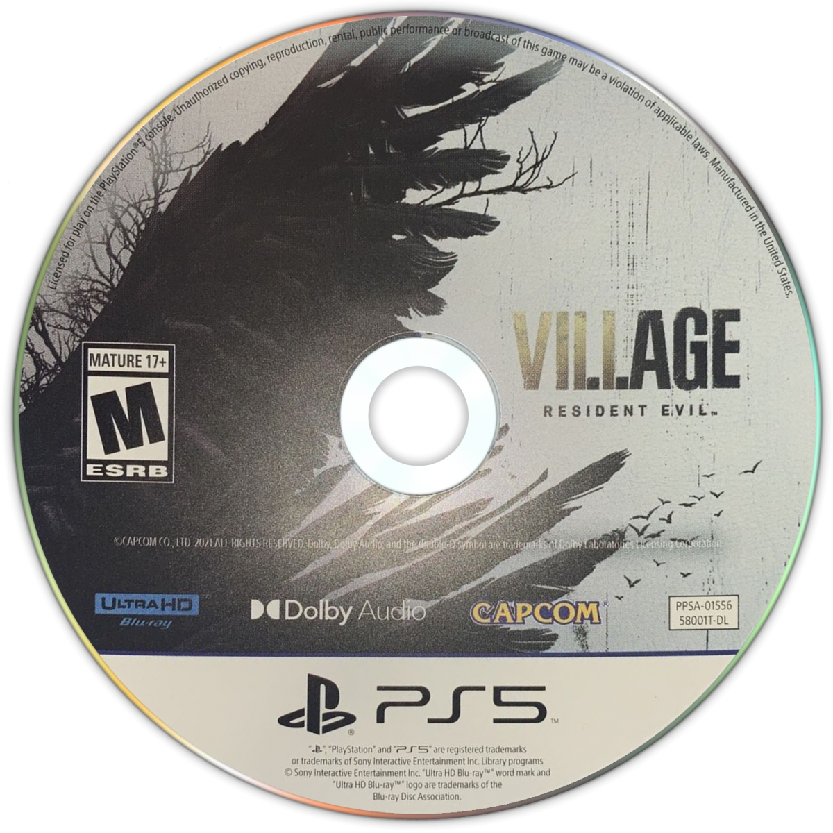 Resident Evil Village PS5 game featuring intense survival horror gameplay, first-person action, and a dark atmospheric storyline on PlayStation 5 disk
