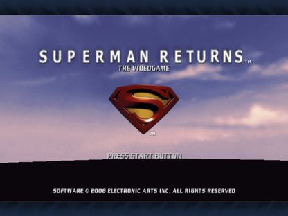 Superman Returns PlayStation 2 retro video game action adventure title screen (2006)