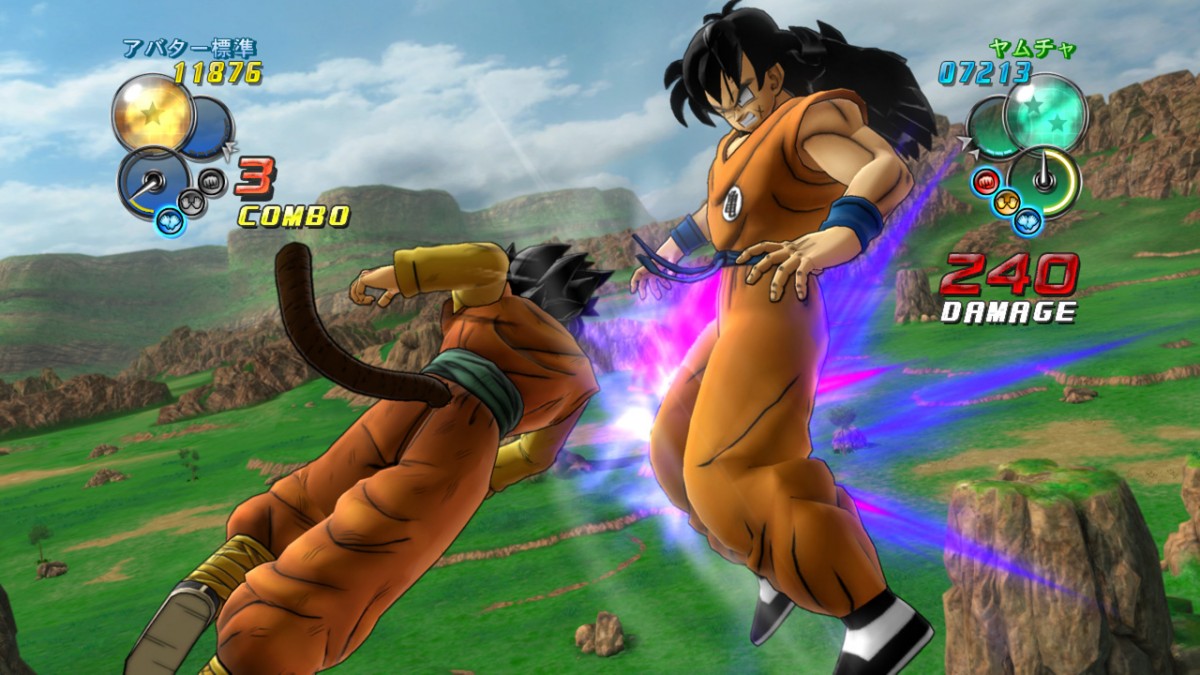 Dragon Ball Z Ultimate Tenkaichi Xbox 360 X360 anime fighting game featuring Goku Vegeta Super Saiyan transformations energy attacks cinematic battles story mode character creation and Dragon Ball Z action retro video game collection collectible gaming appeal gameplay screenshot