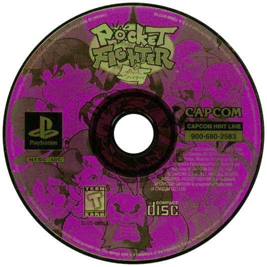 Pocket Fighter disc for PlayStation 1 (PS1) fighting video game