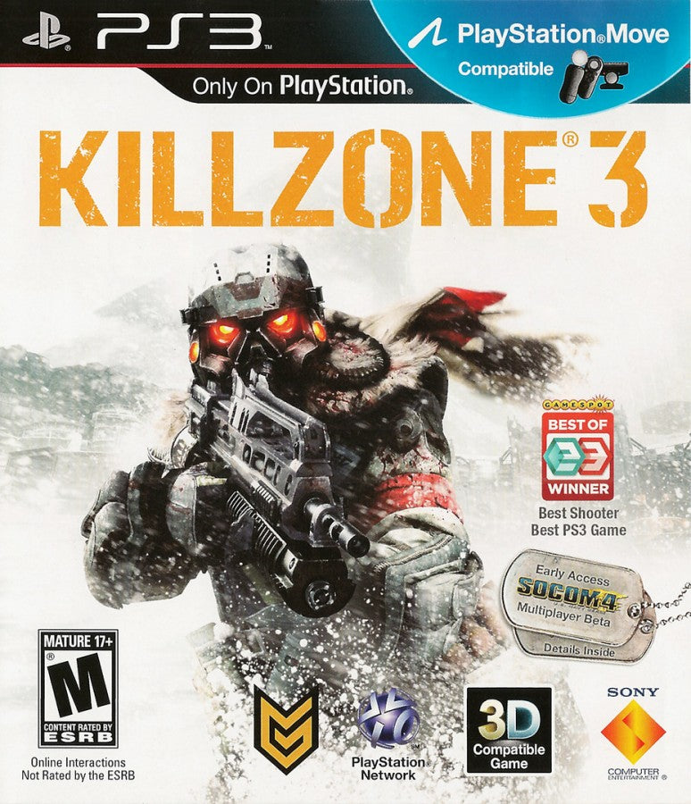 Killzone 3 retro PlayStation 3 video game Killzone military sci fi first person shooter futuristic combat online multiplayer cinematic campaign console title PlayStation 3 release cover art