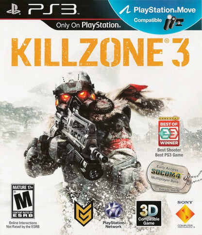 Killzone 3 retro PlayStation 3 video game Killzone military sci fi first person shooter futuristic combat online multiplayer cinematic campaign console title PlayStation 3 release cover art