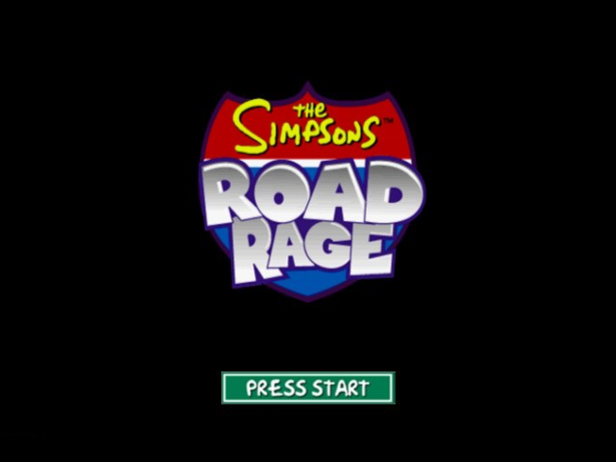 The Simpsons Road Rage GameCube game featuring arcade-style driving gameplay and missions set in Springfield main menu