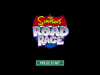 The Simpsons Road Rage GameCube game featuring arcade-style driving gameplay and missions set in Springfield main menu