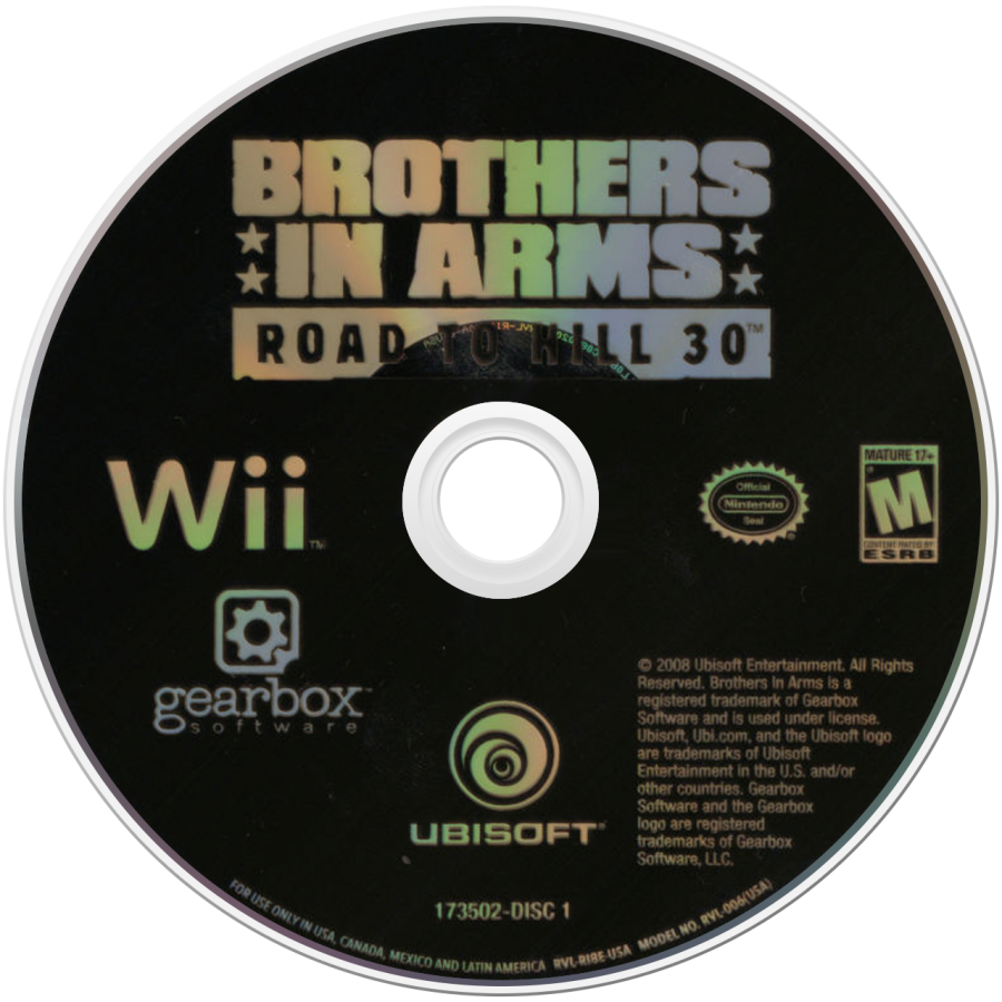Brothers in Arms: Double Time disc 1 cover art for Nintendo Wii (Wii) video game 