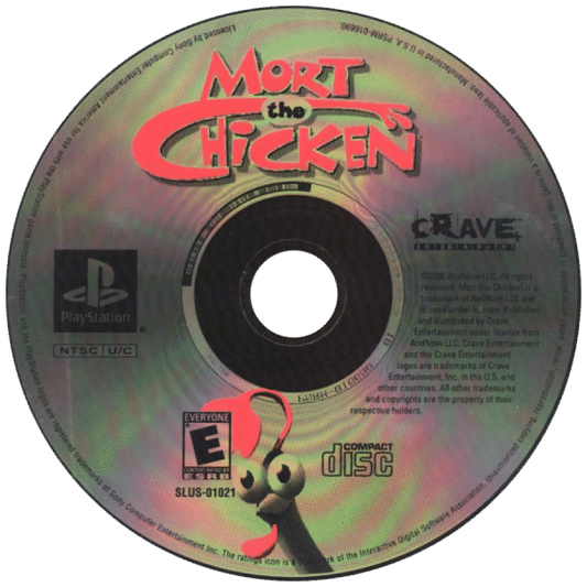 Mort the Chicken disc for PlayStation 1 (PS1) video game