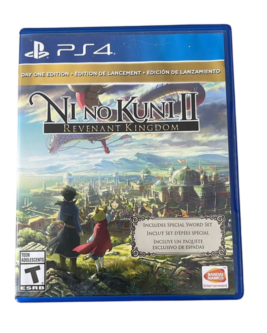 Ni no Kuni II: Revenant Kingdom for PlayStation 4 fantasy action RPG featuring real time combat kingdom building anime style visuals epic story adventure gameplay front cover