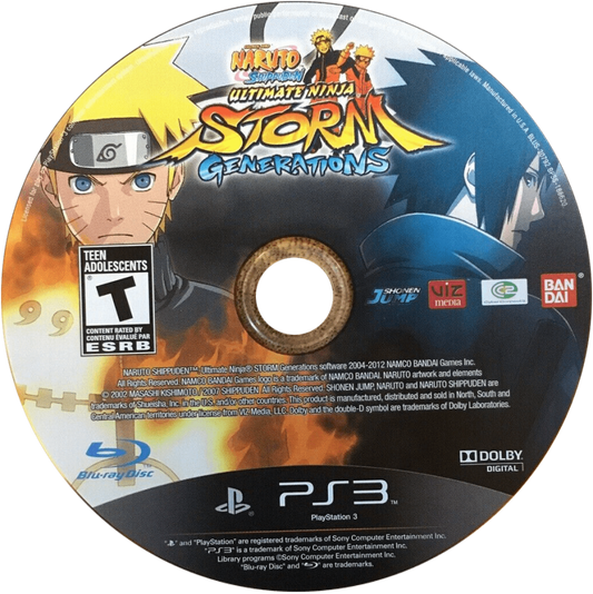 Naruto Shippuden: Ultimate Ninja Storm Generations disc art for PlayStation 3 (PS3) video game