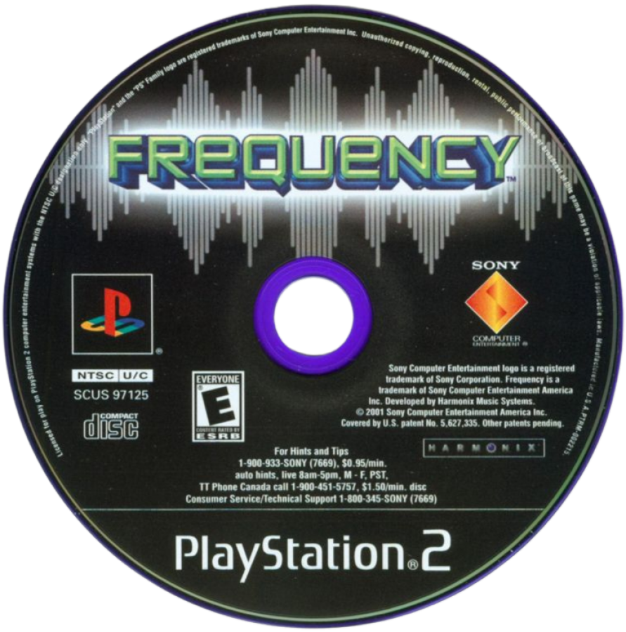 Frequency disc for PlayStation 2 (PS2) music rhythm action video game