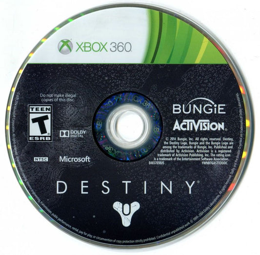 Destiny disc for Xbox 360 (X360) sci-fi first-person shooter MMO video game