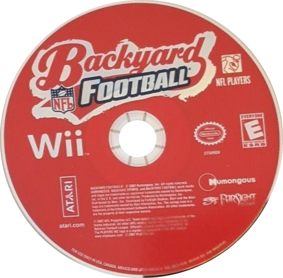 Retro Backyard Football Wii inspired design featuring family friendly arcade sports gameplay aesthetic cartoon style football action kid focused backyard athletes colorful stadium fun motion controlled Nintendo Wii gaming nostalgia presentation disc