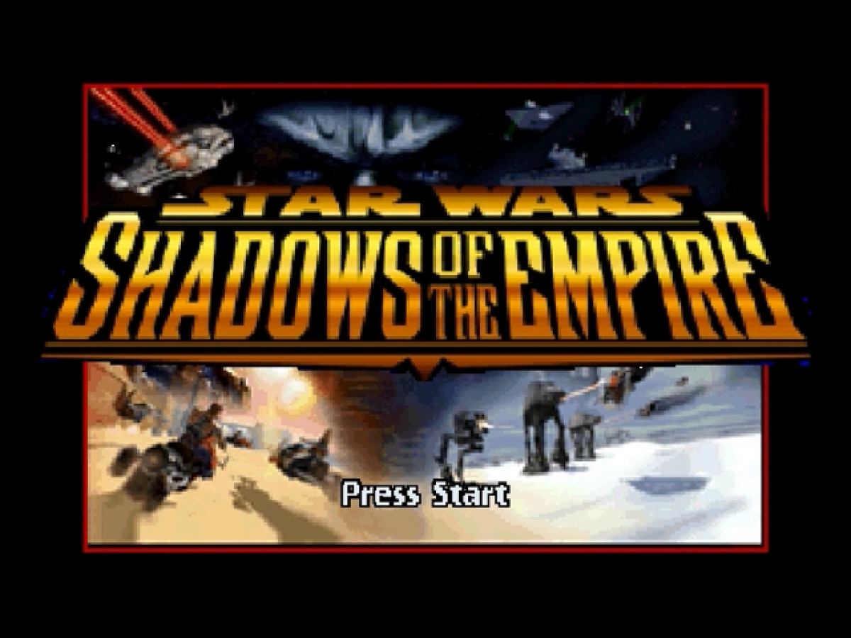 Star Wars: Shadows of the Empire title screen for Nintendo 64 (N64) video game