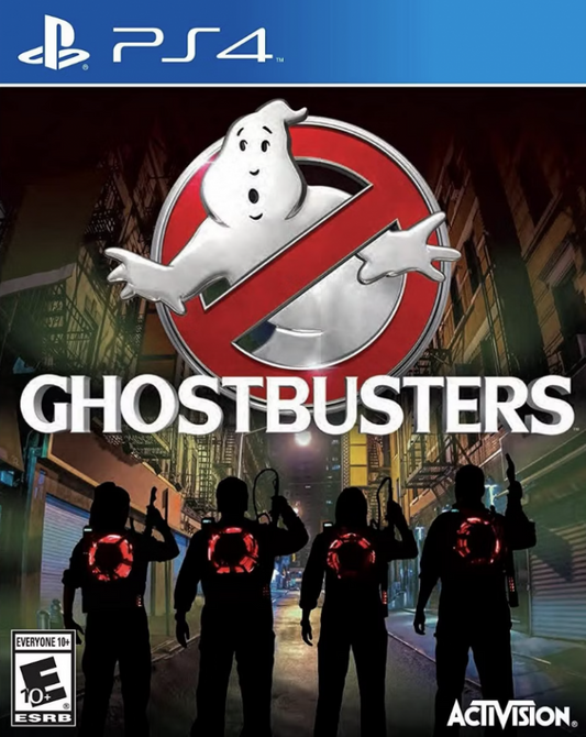 Ghostbusters – PlayStation 4 (PS4) video game cover image, cooperative ghost-hunting action-adventure game by FireForge Games and published by Activision
