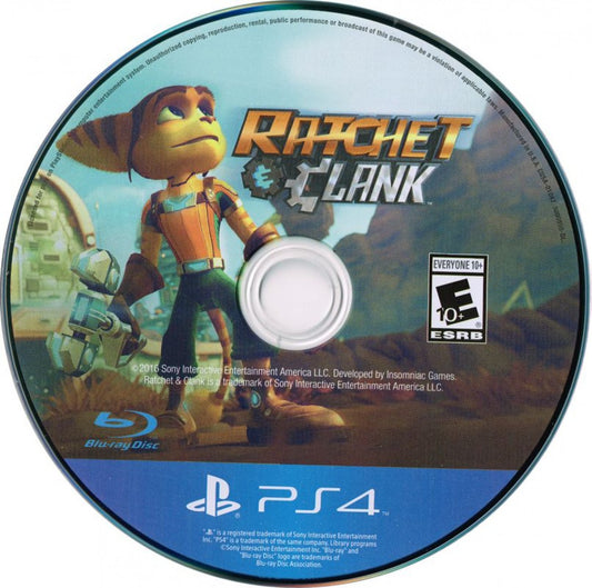 Ratchet & Clank PS4 action-adventure video game disc