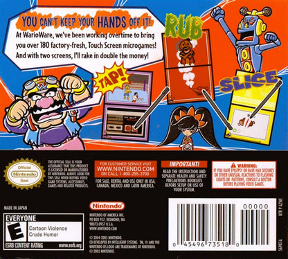 WarioWare: Touched! back of case for Nintendo DS (DS) party minigame video game