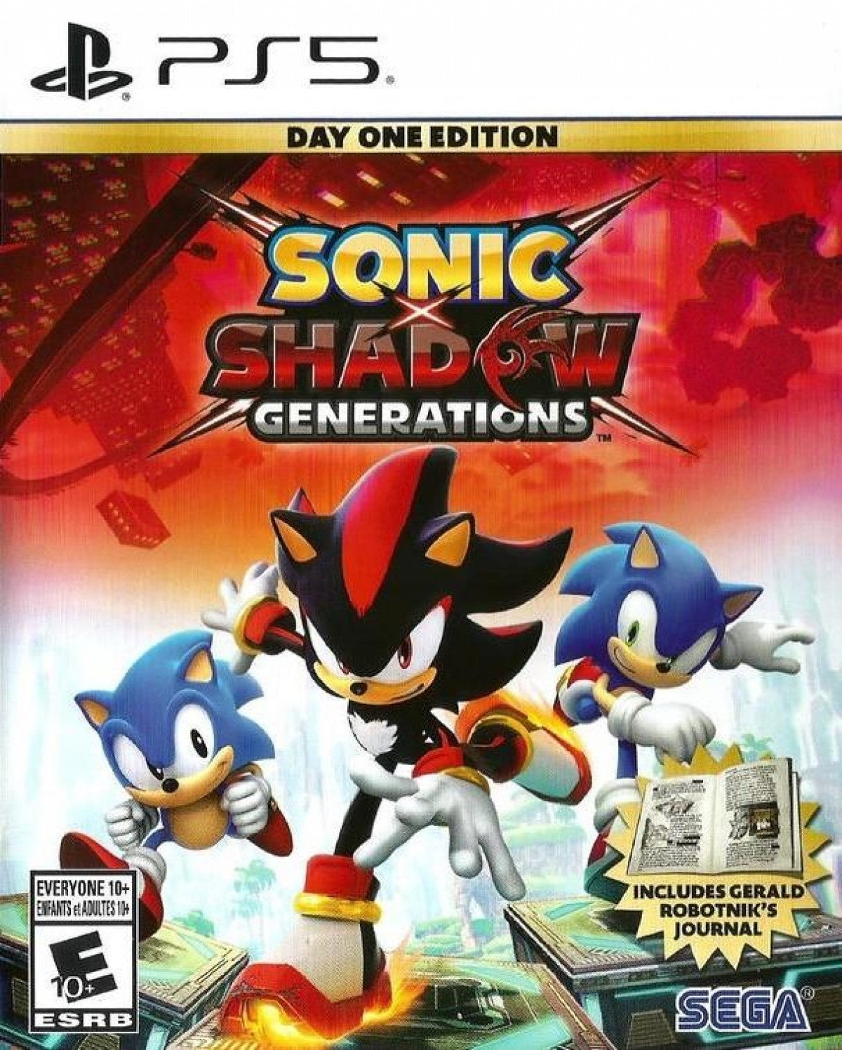 Sonic X Shadow Generations [Day One Edition] cover art for PlayStation 5 (PS5) platform action adventure video game